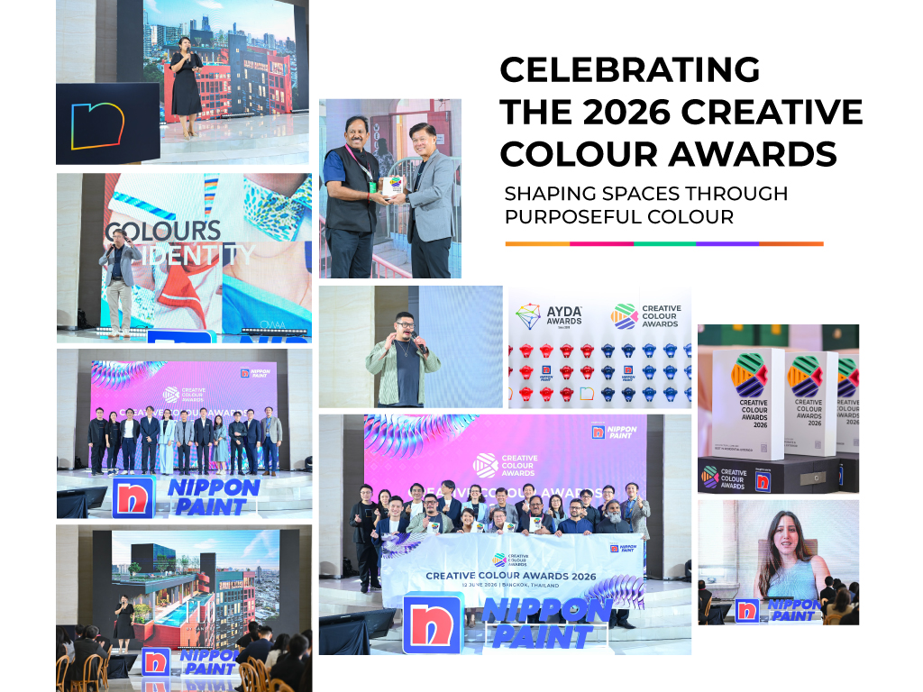 A digital collage titled "Celebrating the 2026 Creative Colour Awards" featuring event highlights, speakers on stage, and group photos of the winners.